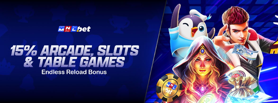 15% Arcade, Slots & Table Games Endless Reload Bonus 15% Arcade, Slots & Table Games Endless Reload Bonus